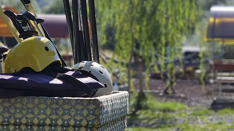 Paddles and rafting gear ready at the Raft in Georgia camp