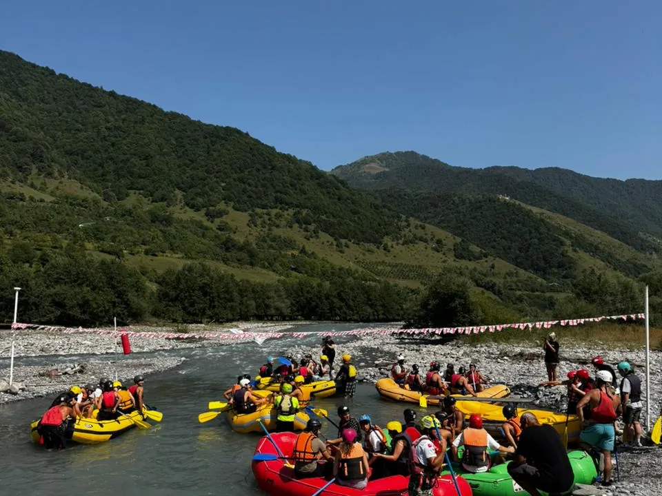Rafts on the White Aragvi near Tbilisi